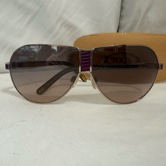 Tod's Women's Sunglass 07 Col 34x (Purple and Gold) - Picture 1 of 6